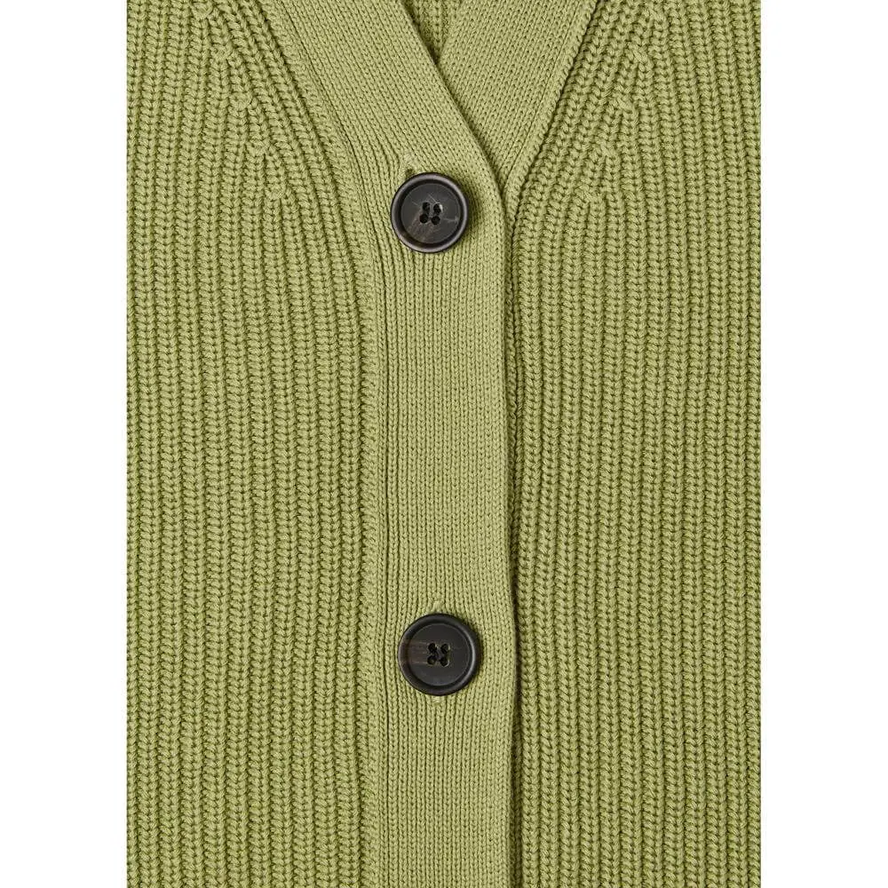Whistles Green Nala Cotton Cardigan